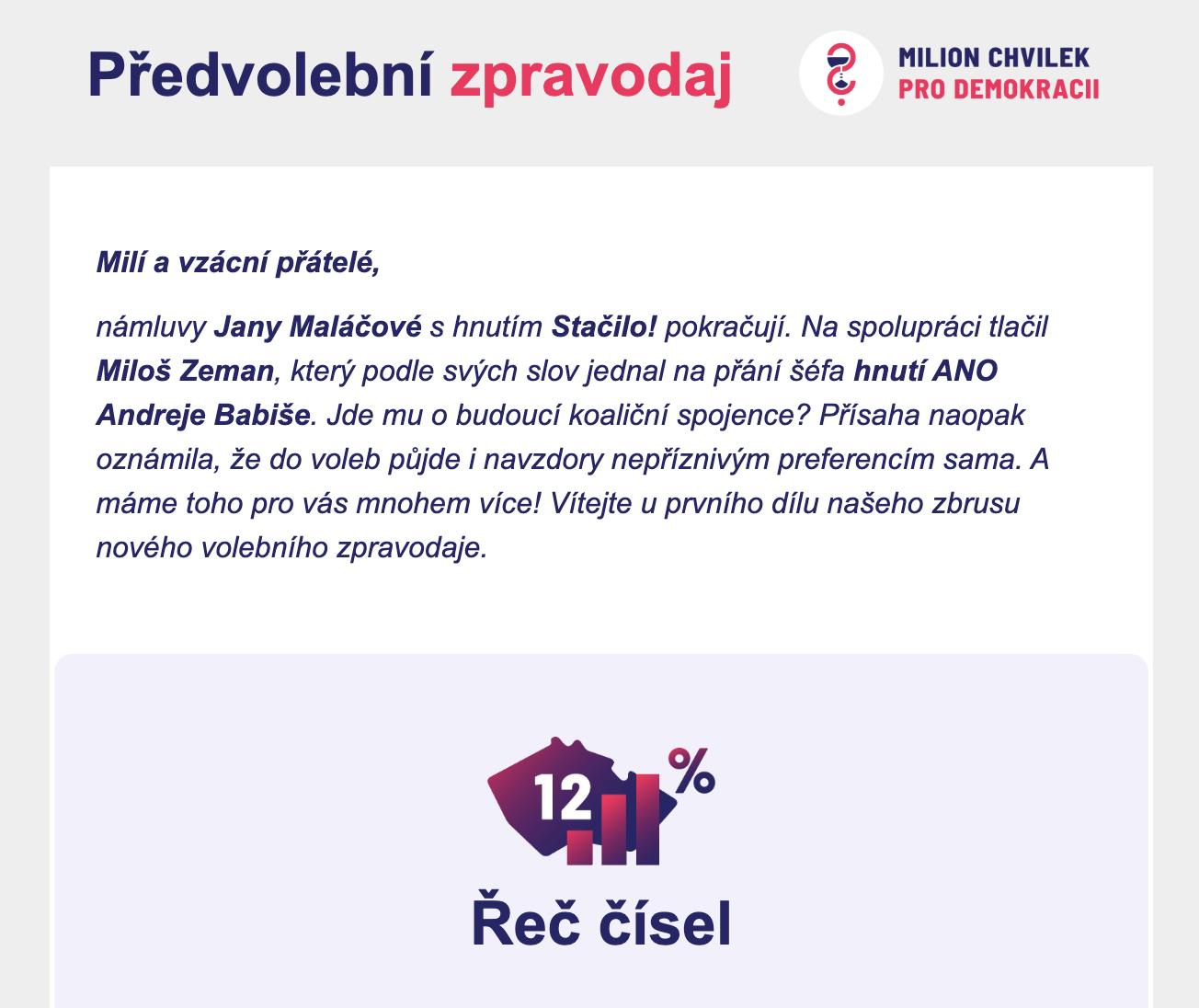 Předvolební zpravodaj 9. 7.