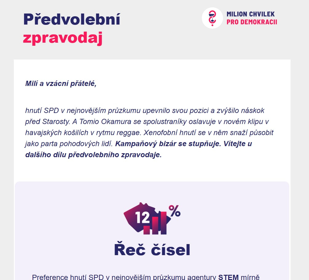 Předvolební zpravodaj 6. 8.