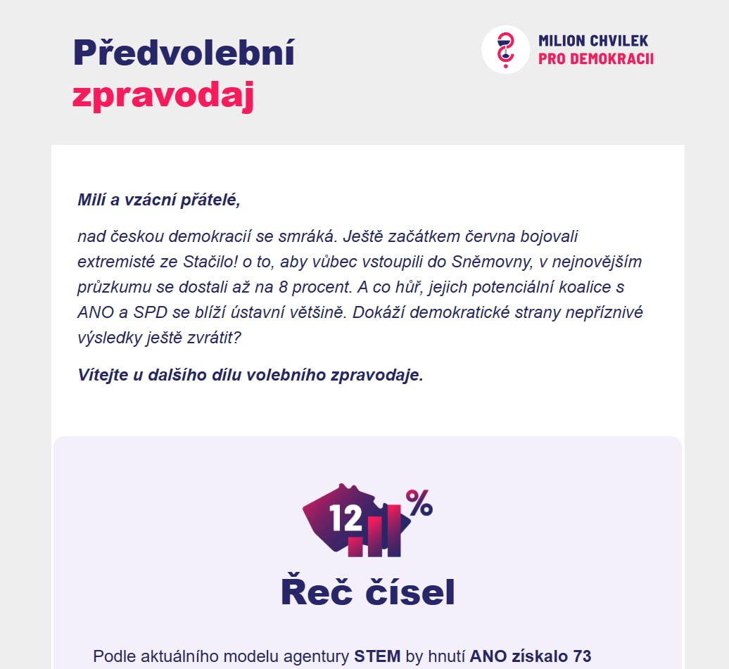 Předvolební zpravodaj 13. 8.